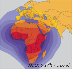 Amos 5 - C Band Satellite - At 17° East
